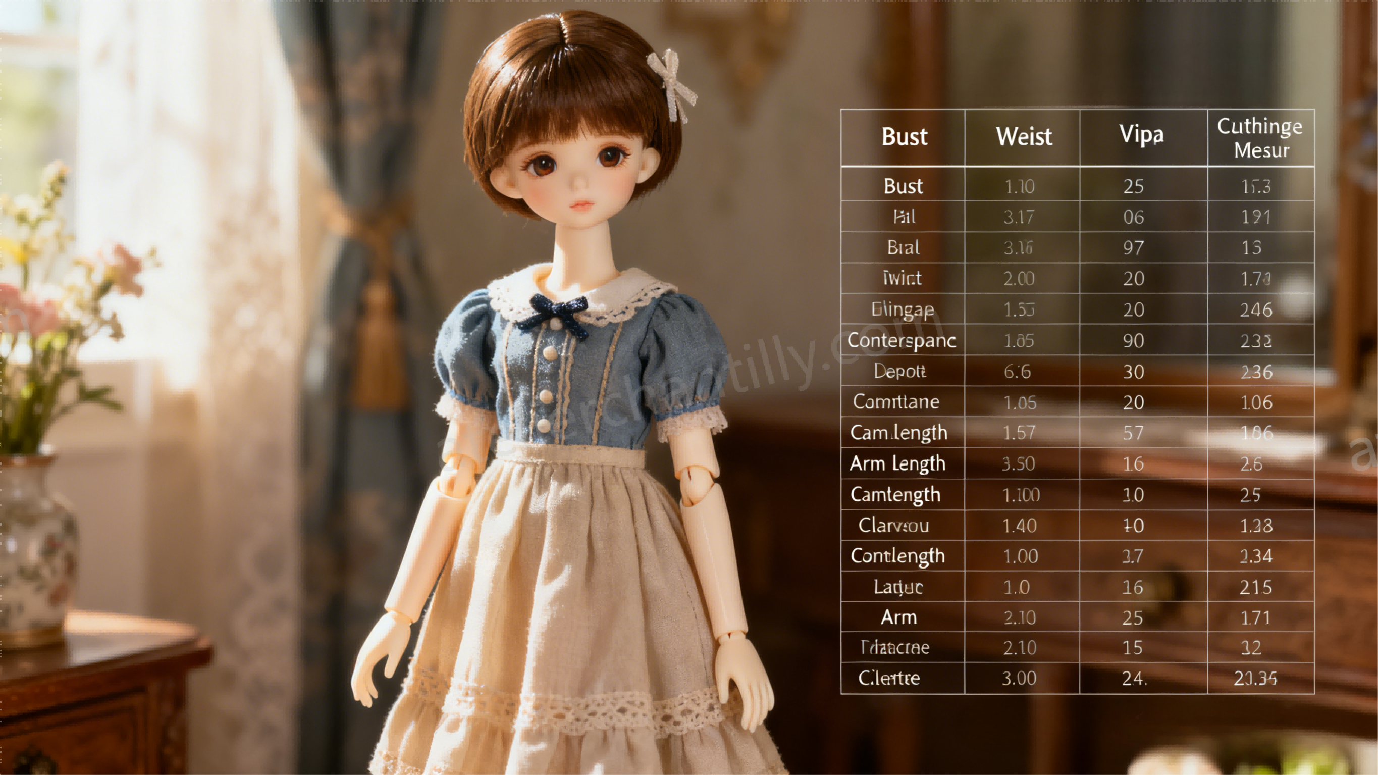 BJD dolls wearing multiple mix-and-match outfit combinations