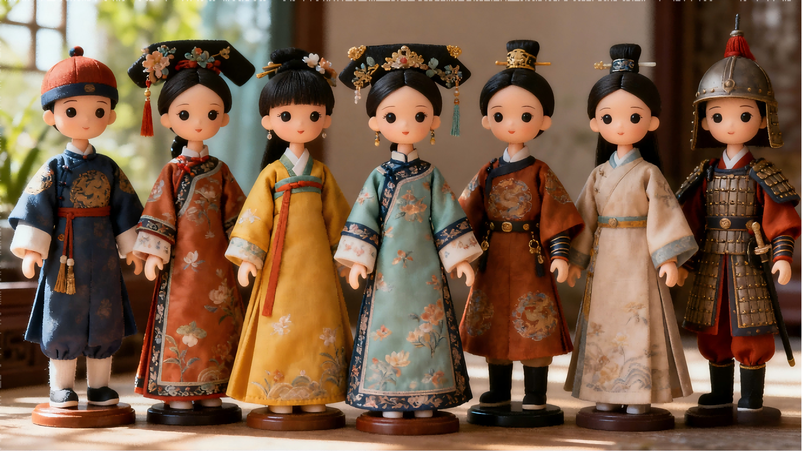 Ancient and historical style BJD outfit collection display