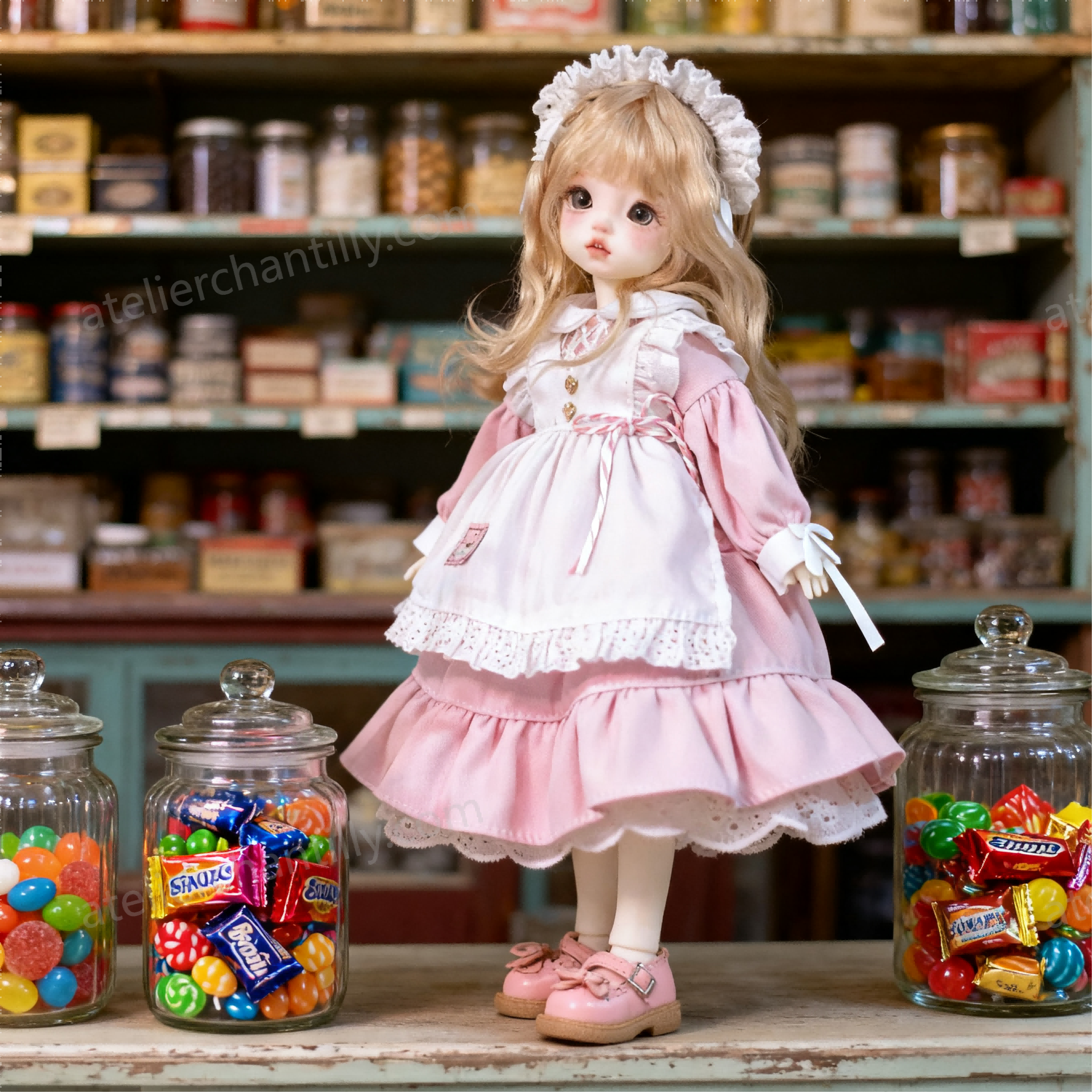 Sweet Pink Maid Lolita Dress for 1/6 BJD Dolls | Atelier Chantilly --A09-Atelier Chantilly