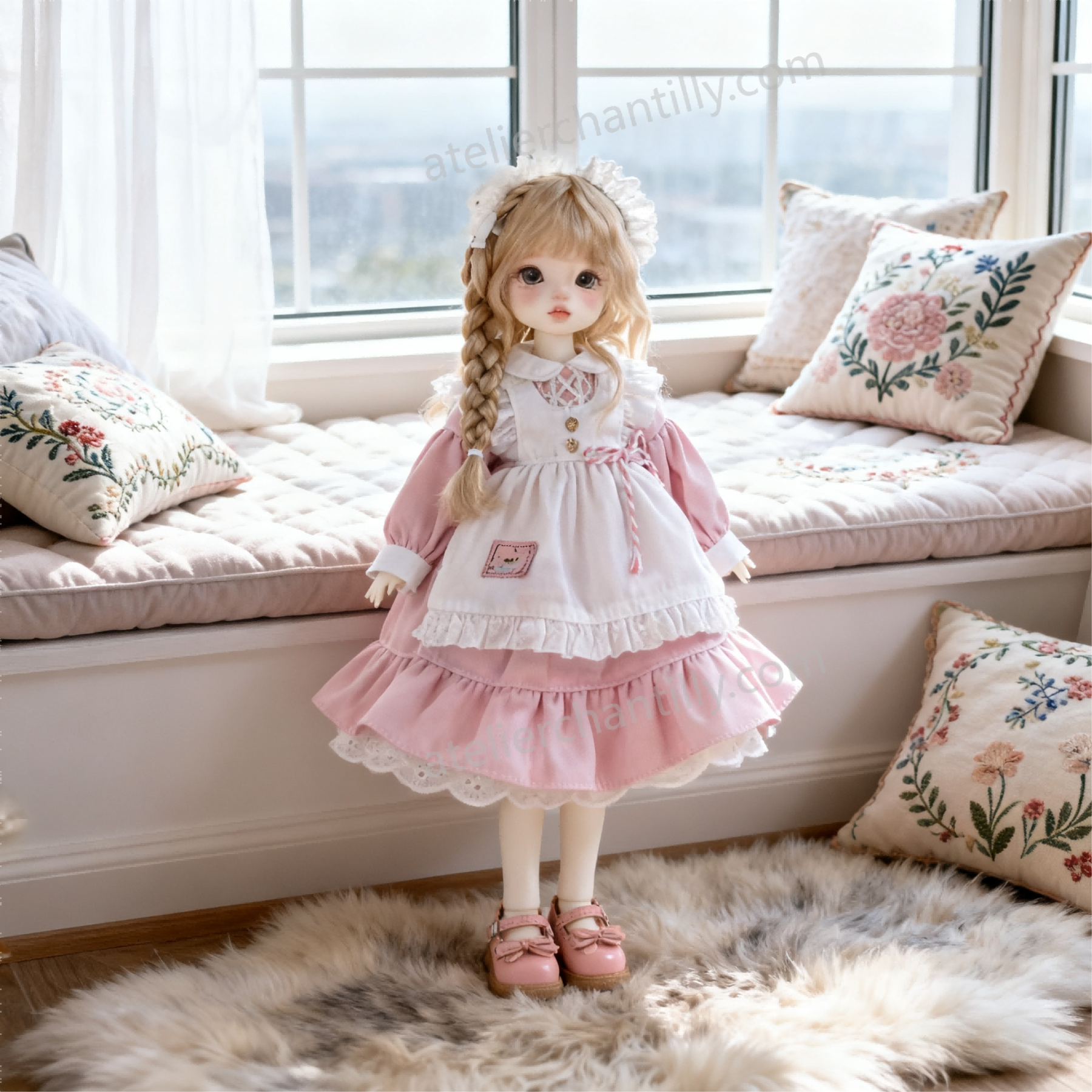 Sweet Pink Maid Lolita Dress for 1/6 BJD Dolls | Atelier Chantilly --A09-Atelier Chantilly