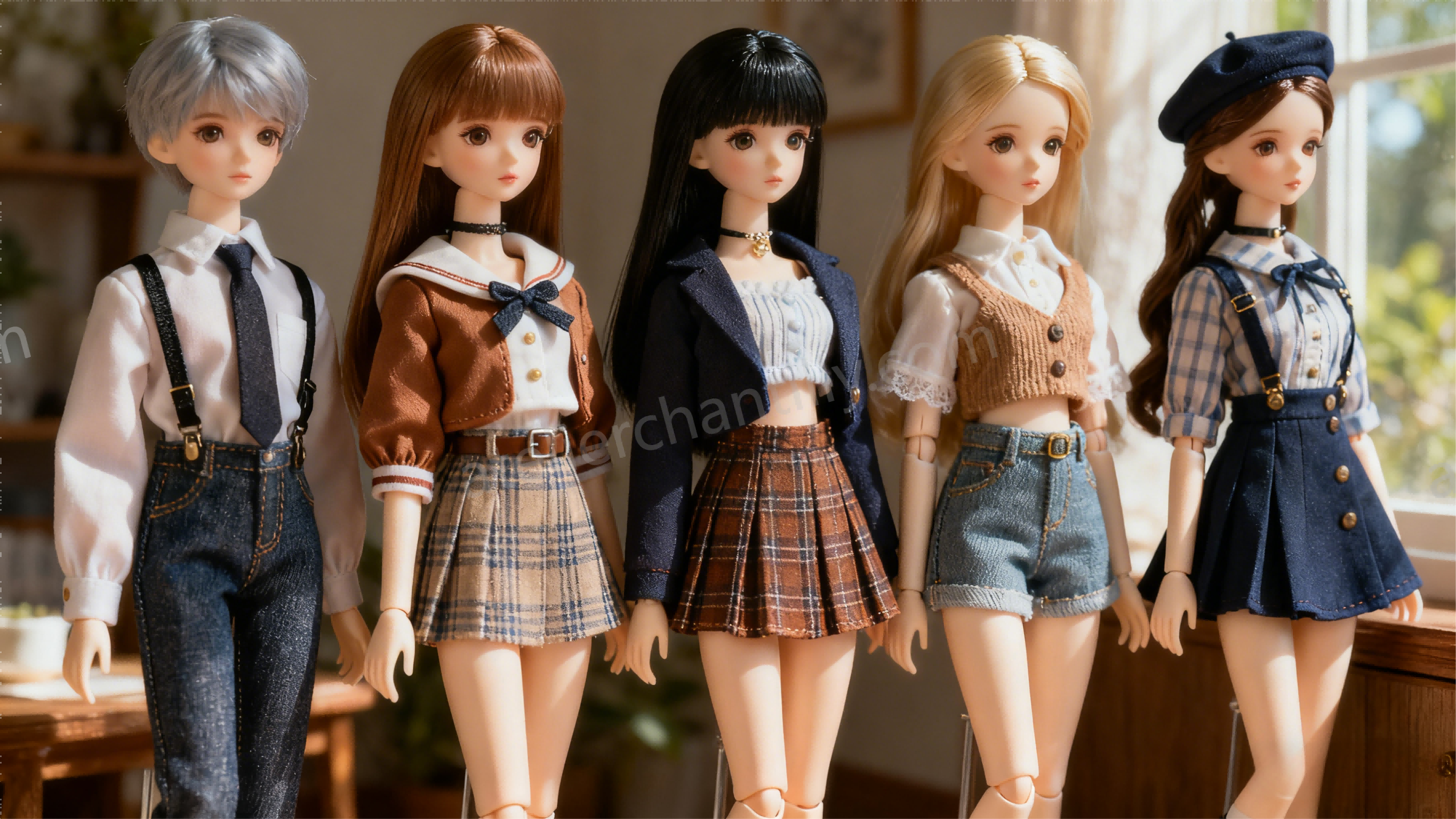 BJD dolls wearing outfits purchased from various online shops