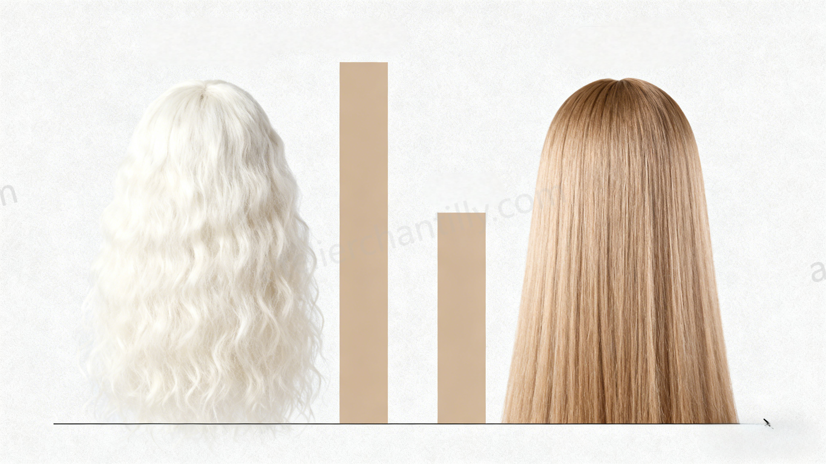 Price comparison illustration of mohair vs synthetic BJD wigs