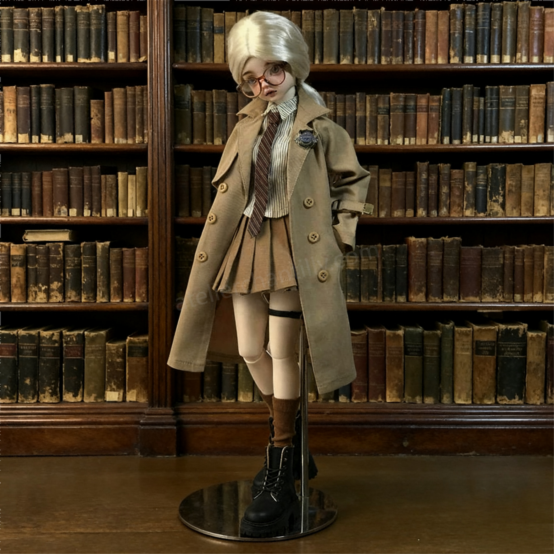 Khaki British Academia Outfit for 1/4 BJD Dolls | Atelier Chantilly --A17-Atelier Chantilly