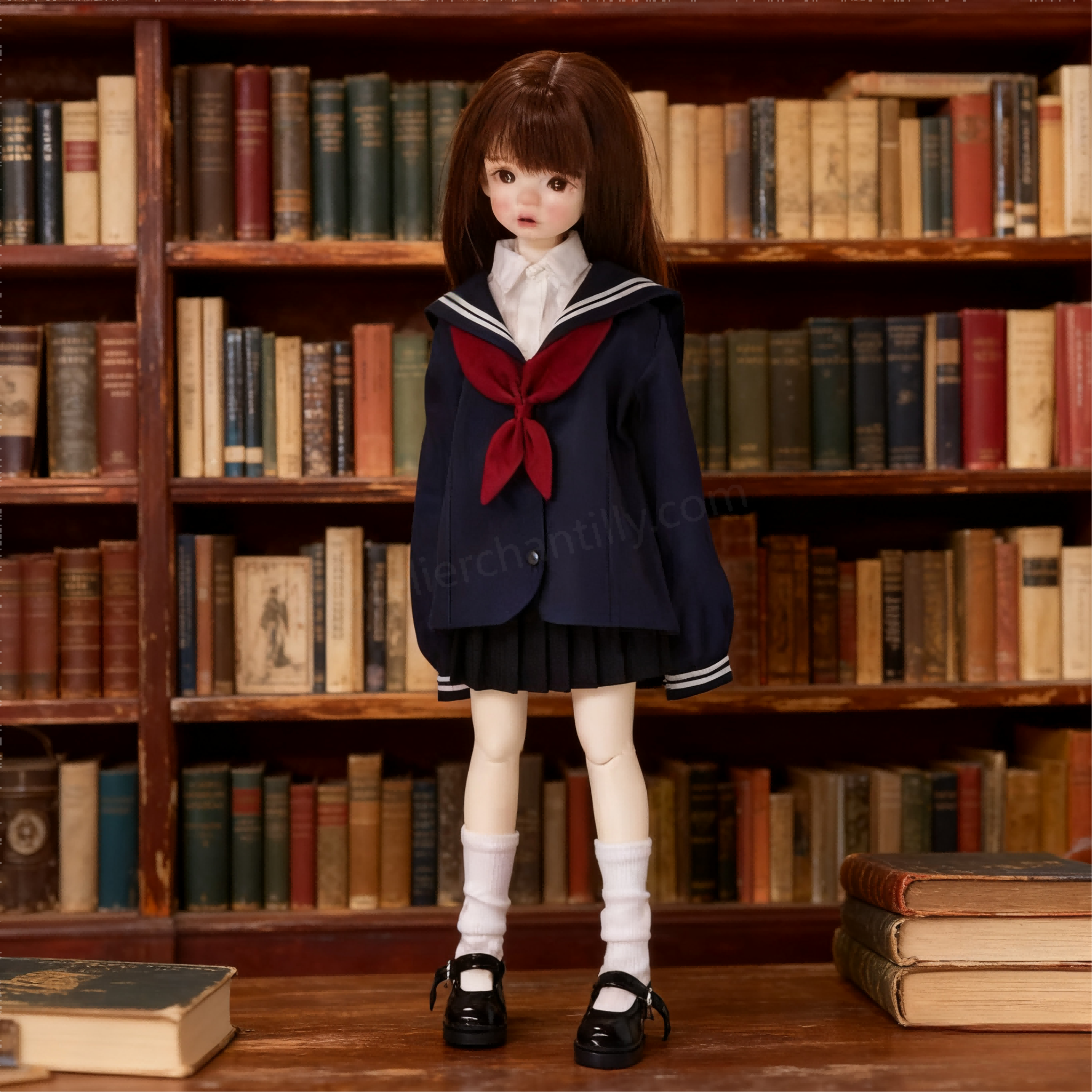 Navy Blue Classic Academia Outfit for 1/4 BJD Dolls | Atelier Chantilly --A18-Atelier Chantilly