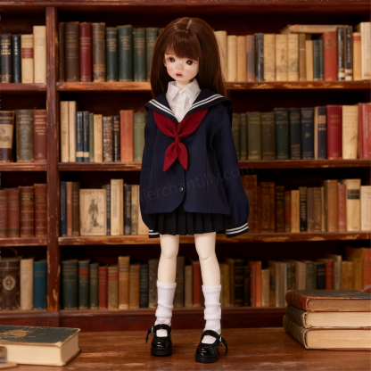 Navy Blue Classic Academia Outfit for 1/4 BJD Dolls | Atelier Chantilly --A18-Atelier Chantilly
