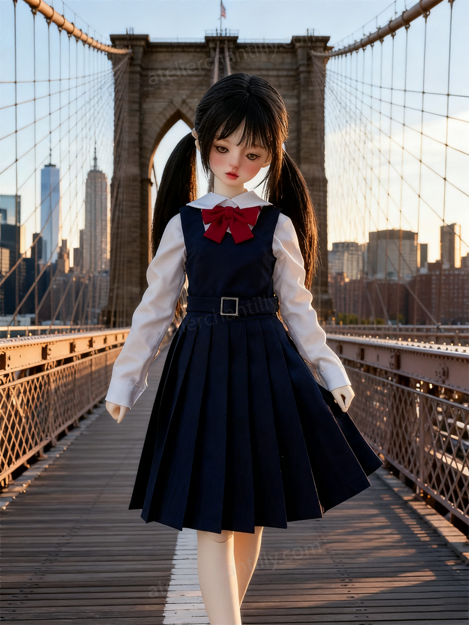 Navy Blue Japanese School Uniform Outfit for 1/4 BJD Dolls | Atelier Chantilly --A19-Atelier Chantilly