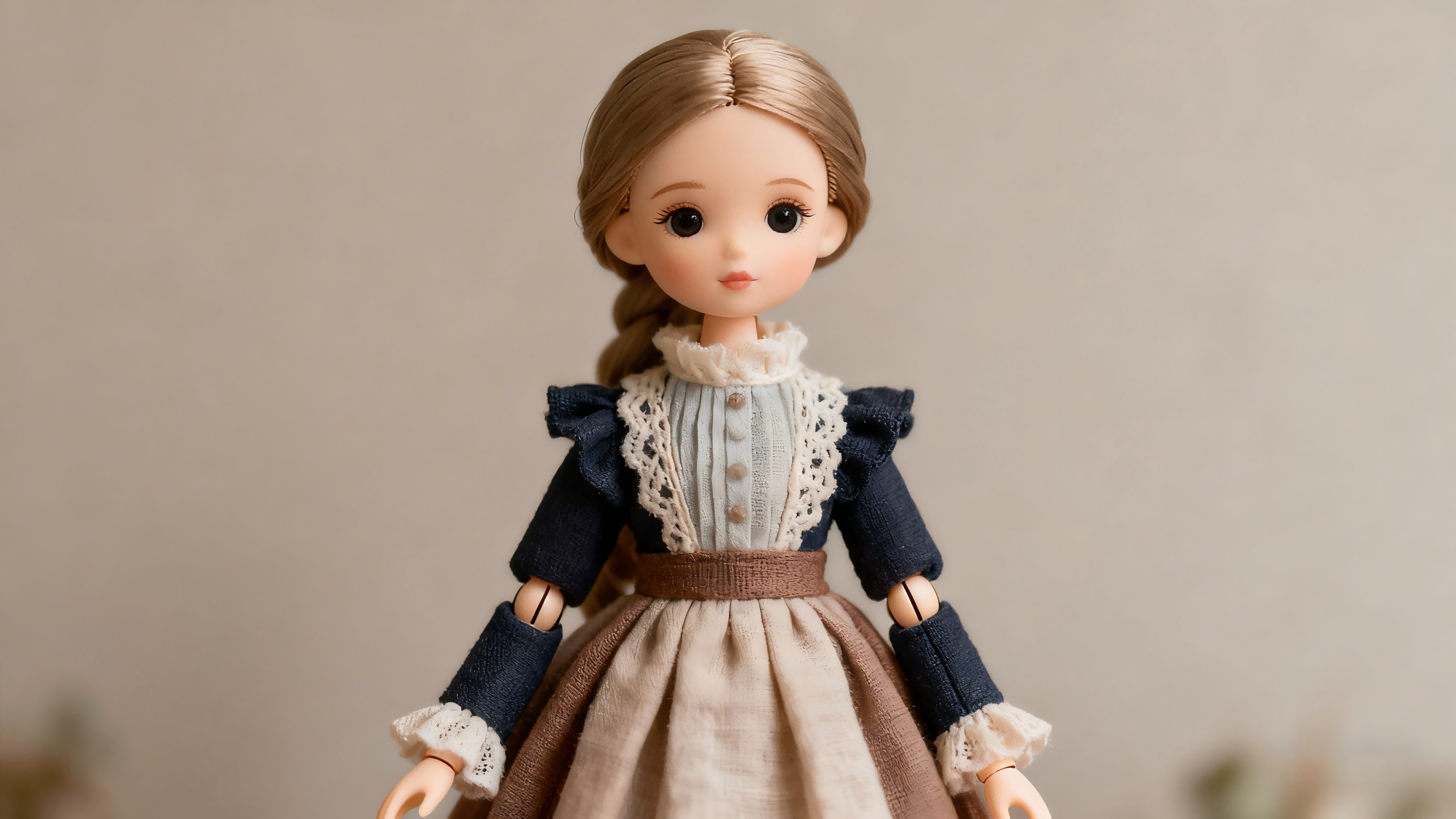 BJD doll outfit styling example with handmade clothing