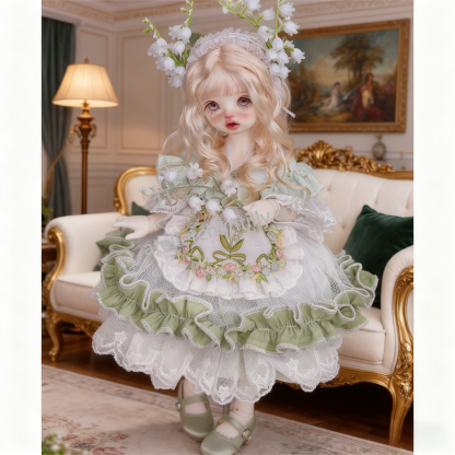 Lily of the Valley Vintage Lolita Dress for 1/6 BJD Dolls | Atelier Chantilly --A06-Atelier Chantilly