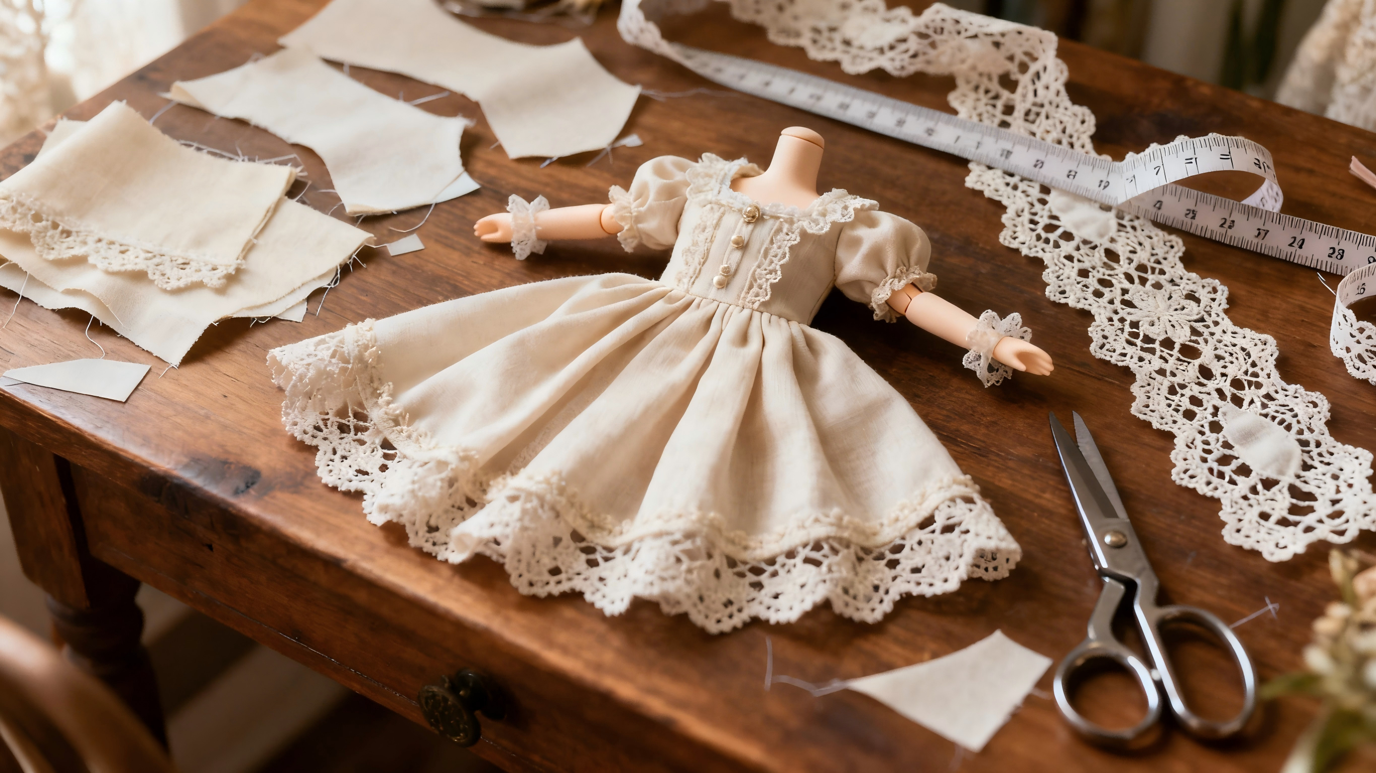 handmade custom BJD clothing design process