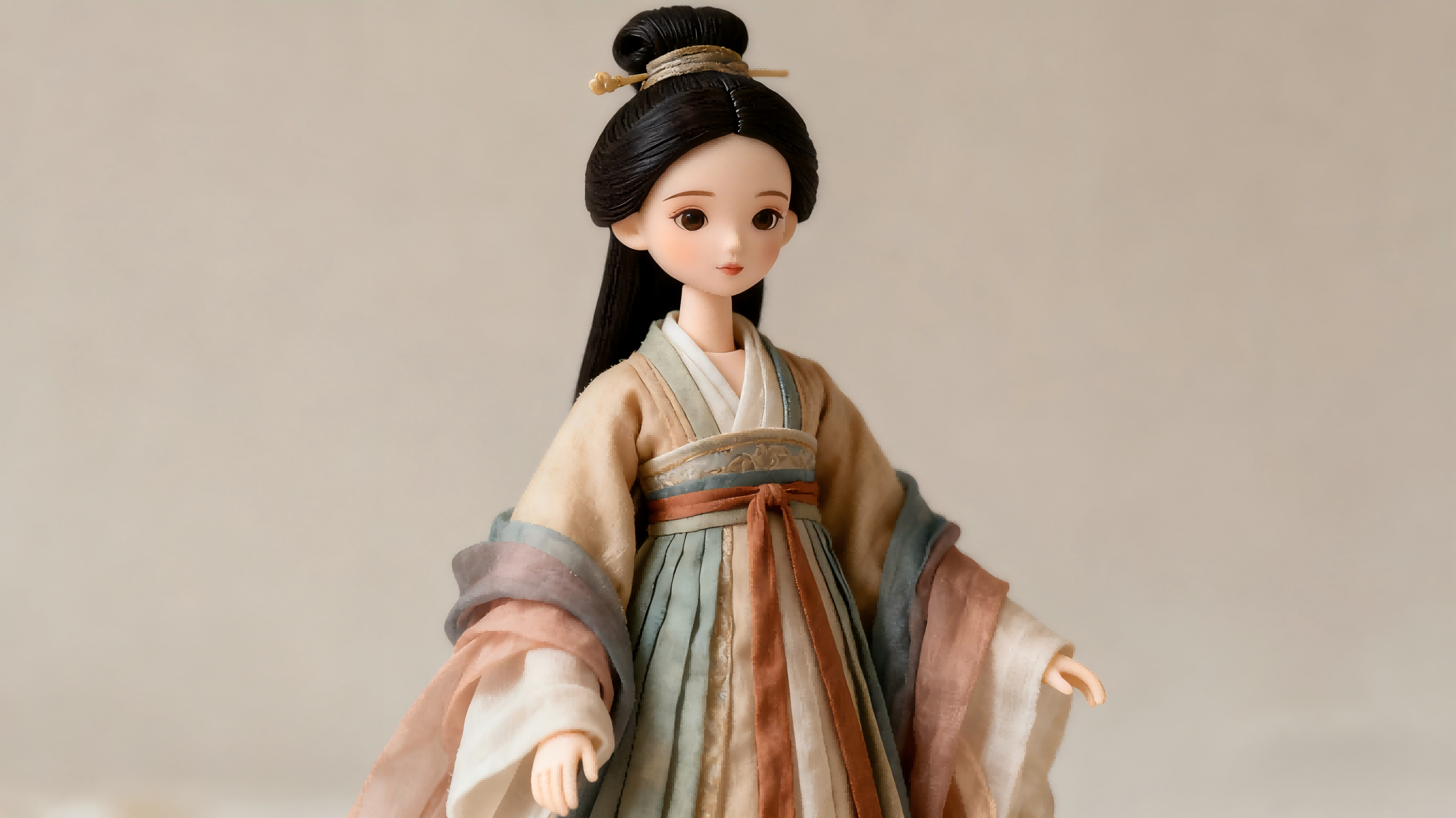 Ancient historical style BJD clothing with traditional layered design