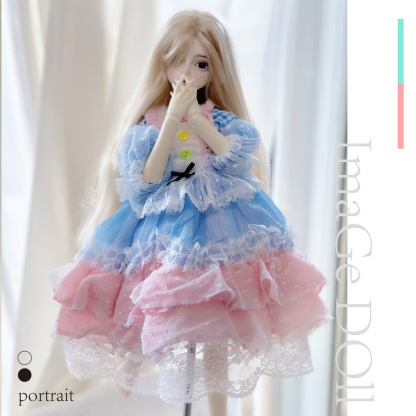 Custom blue and pink Lolita skirt