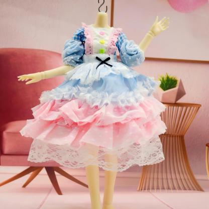 Custom blue and pink Lolita skirt