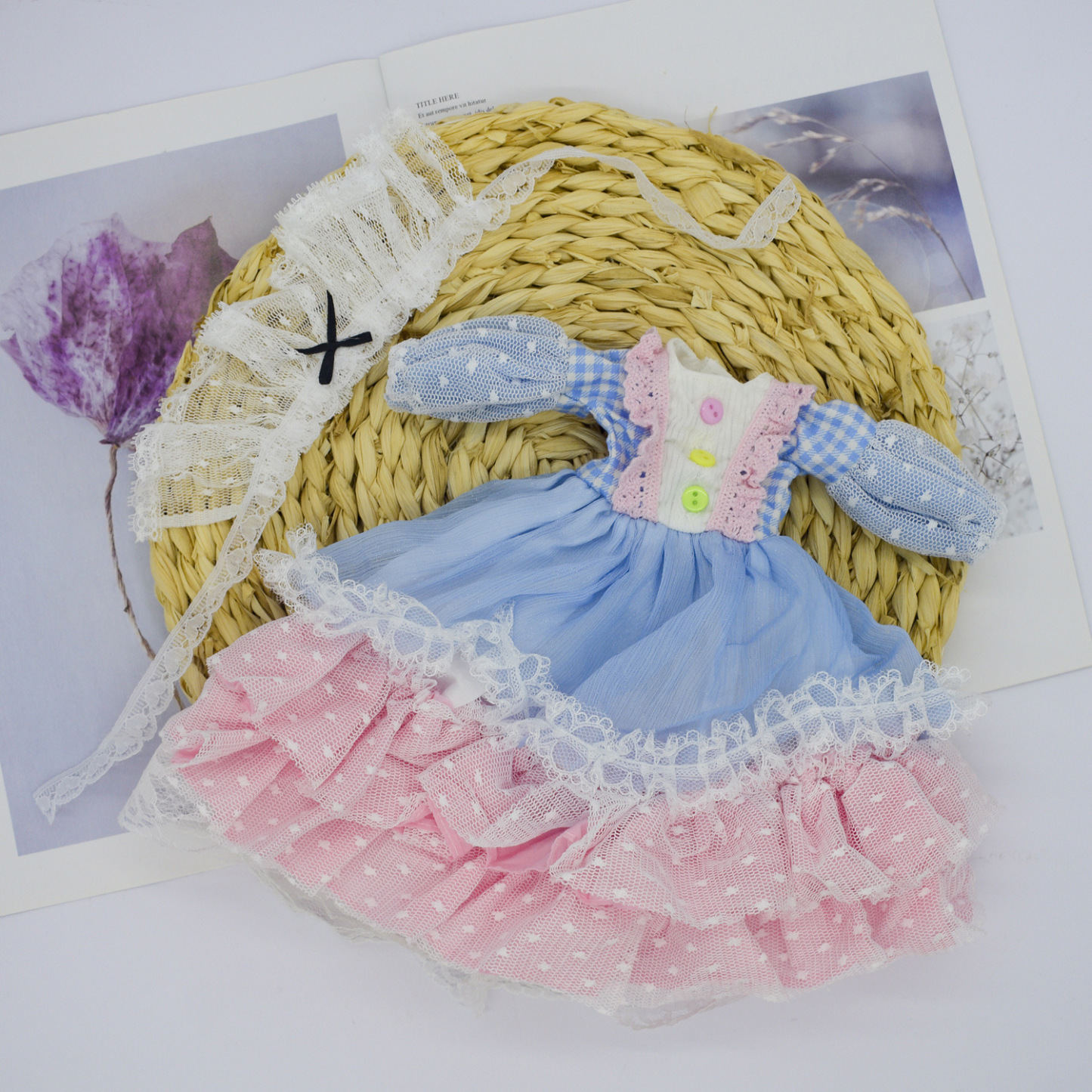 Custom blue and pink Lolita skirt