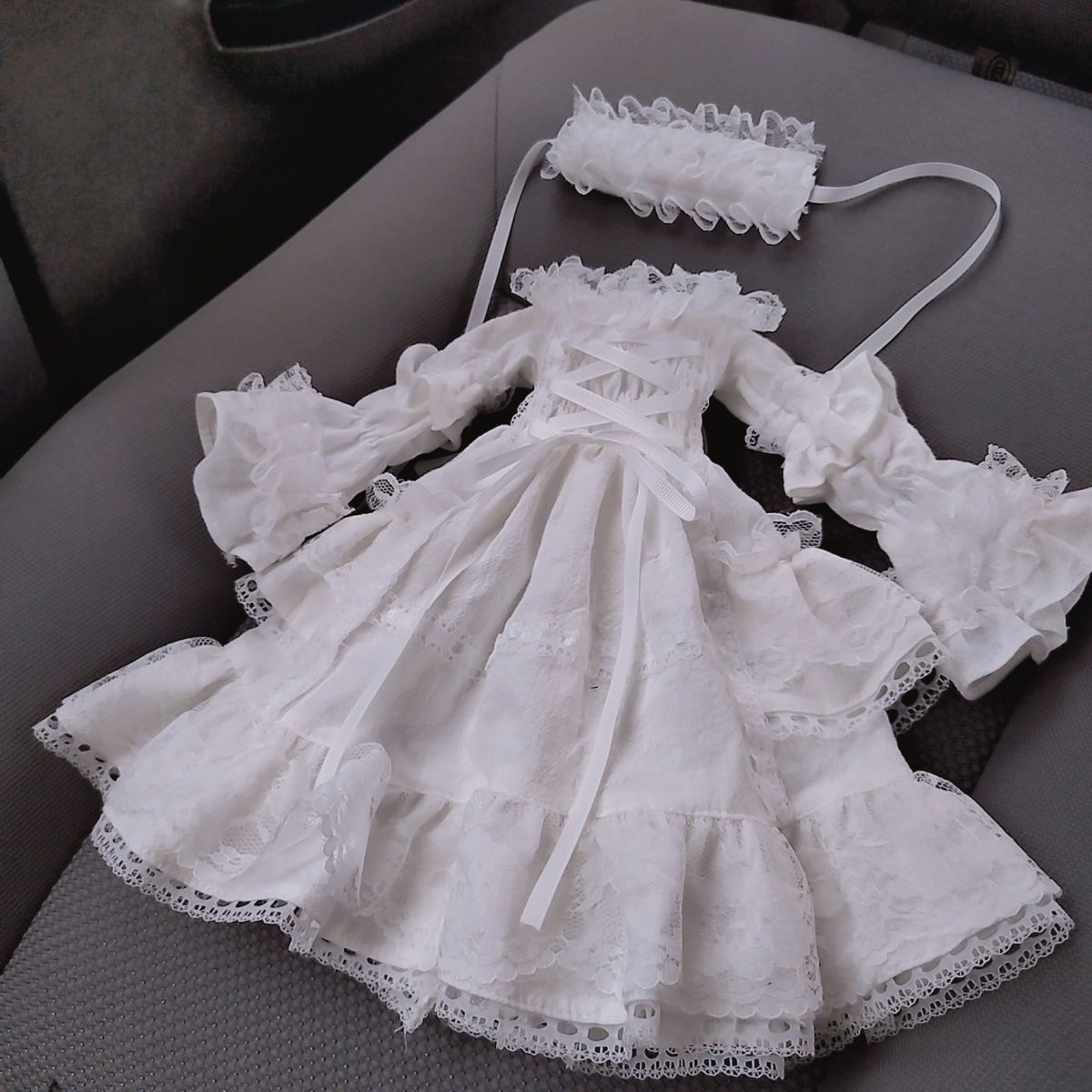 layered lace detail lolita skirt for bjd dolls