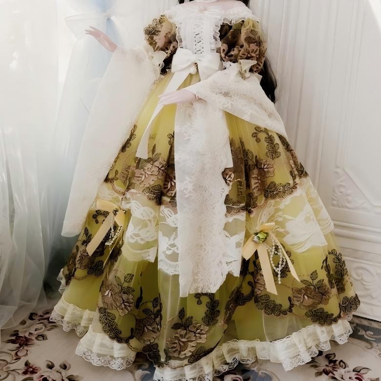 retro palace style pleated skirt for bjd dolls 1/3 1/4 1/6