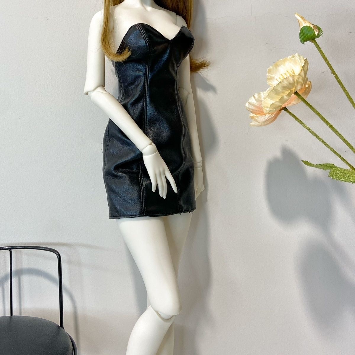 sexy leather skirt for 1/4 bjd doll