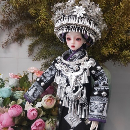 traditional ethnic embroidery detail for bjd doll costumes