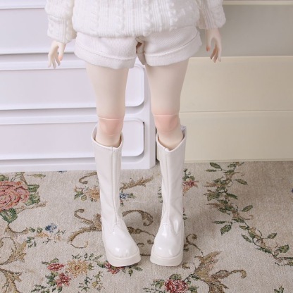 Elegant black knee-high doll boots from Atelier Chantilly collection