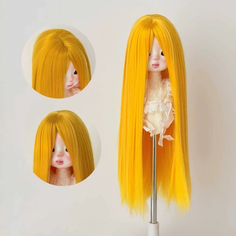 BDJ Doll Wig Caramel Orange Long Hair | Handmade Doll Wig