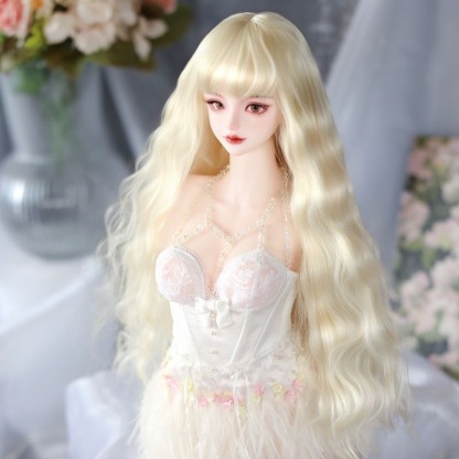 Soft blonde long wig for BJD dolls by Atelier Chantilly