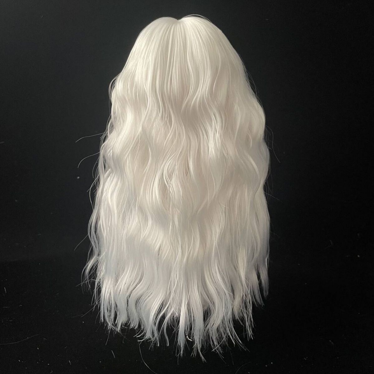 Elegant white long doll wig with ribbon top – Atelier Chantilly collection