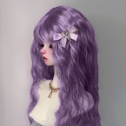 BJD Purple Curly Hair