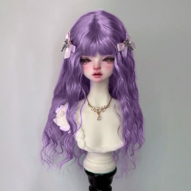 BJD Purple Curly Hair