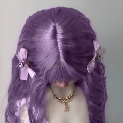 BJD Purple Curly Hair