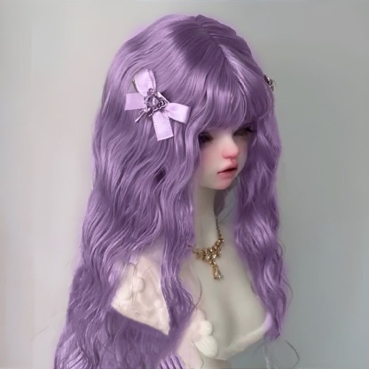 BJD Purple Curly Hair