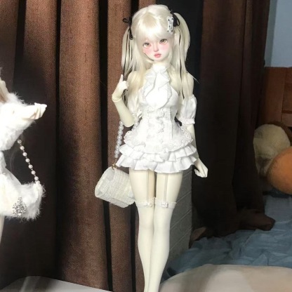 BJD doll white wig