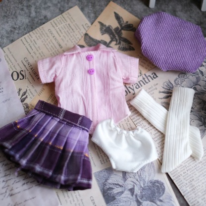 Pastel Purple-Pink Academia Outfit for 1/6 BJD Dolls | Atelier Chantilly