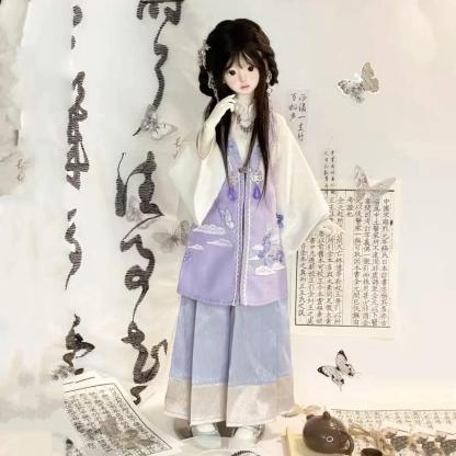 1/4 BJD doll in traditional oriental hanfu outfit with calligraphy background - Atelier Chantilly