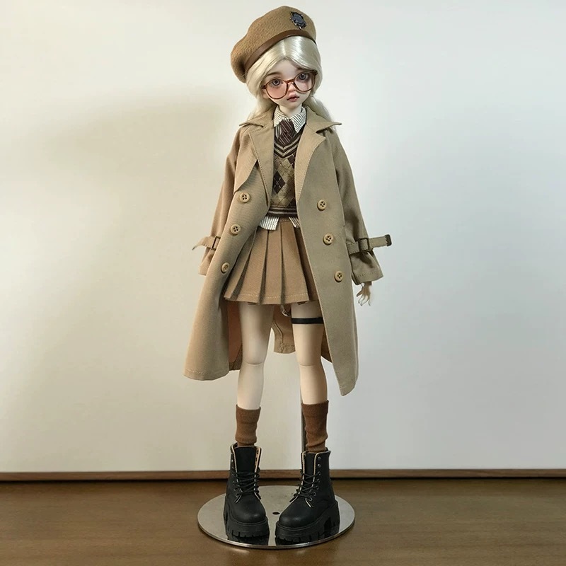 Khaki British Academia Outfit for 1/4 BJD Dolls | Atelier Chantilly --A17-Atelier Chantilly