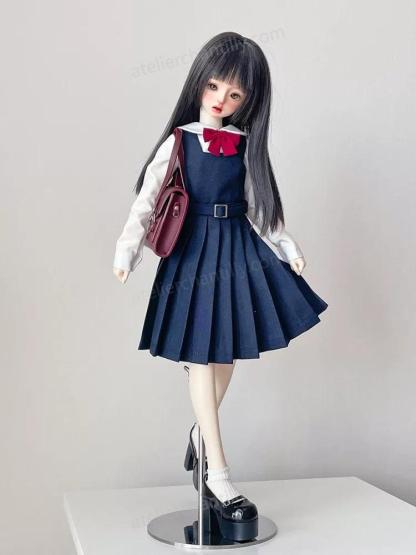Navy Blue Japanese School Uniform Outfit for 1/4 BJD Dolls | Atelier Chantilly --A19-Atelier Chantilly