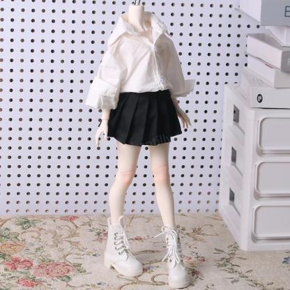White Shirt & Black Pleated Skirt Outfit for 1/3 BJD Dolls | Atelier Chantilly --A20-Atelier Chantilly