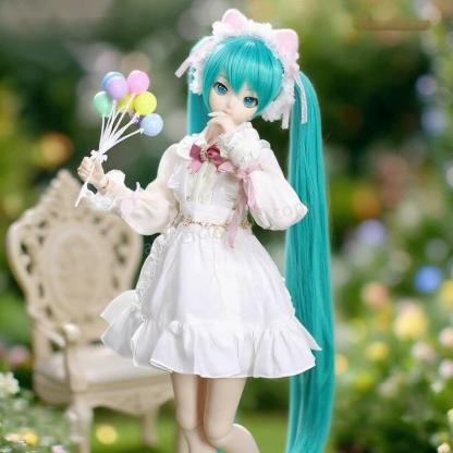 White Lace Cat-Ear Lolita Outfit for 1/3 BJD Dolls | Atelier Chantilly --A21-Atelier Chantilly