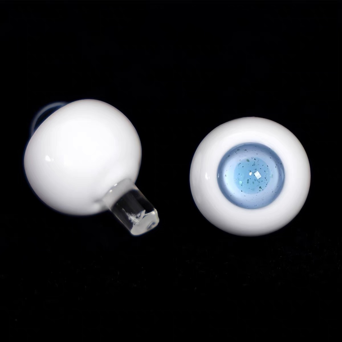 Pair of 1/4 BJD Blue Sparkle Glass Eyes - atelierchantilly