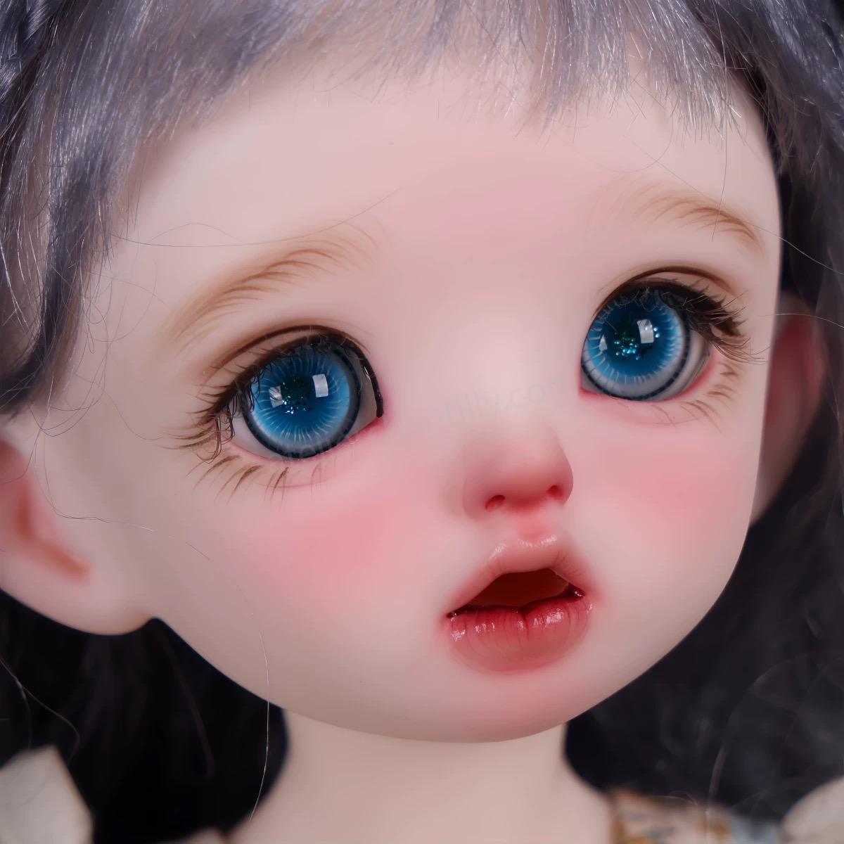 1/4 BJD Doll Glass Eyes - Blue Sparkle Style for Ball-Jointed Dolls | atelierchantilly