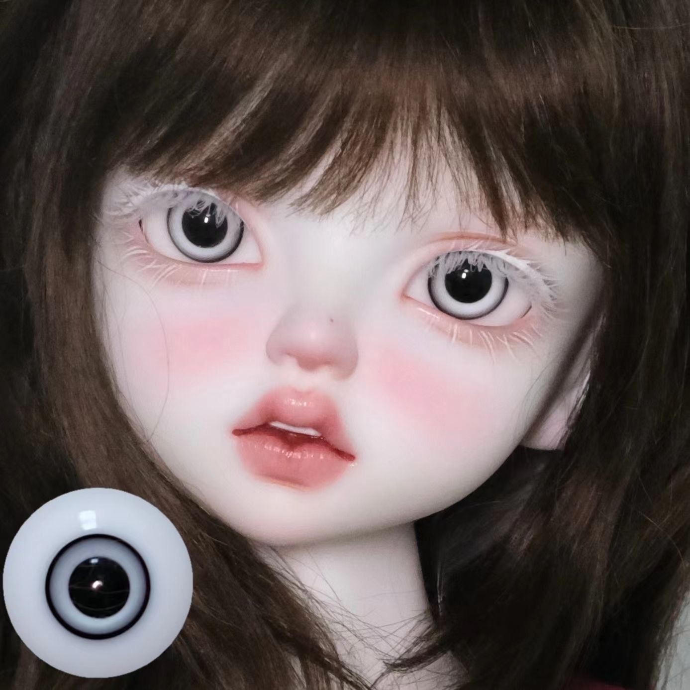 1/3 scale resin doll eyes sample with doll head display