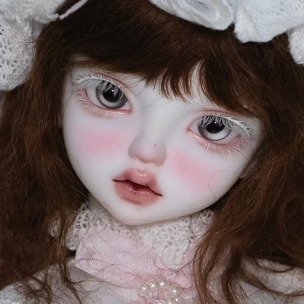 1/3 BJD Doll with Handmade Gray Glass Eyes in Elegant Lace Outfit - atelierchantilly