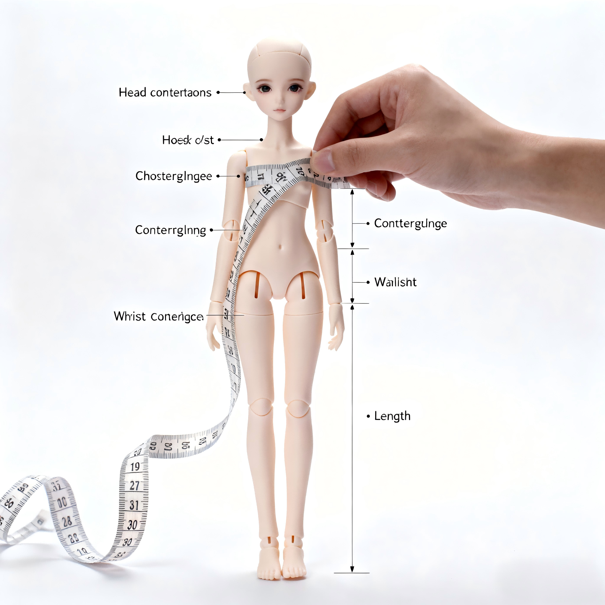 How to measure a 1/4 BJD doll for clothing size