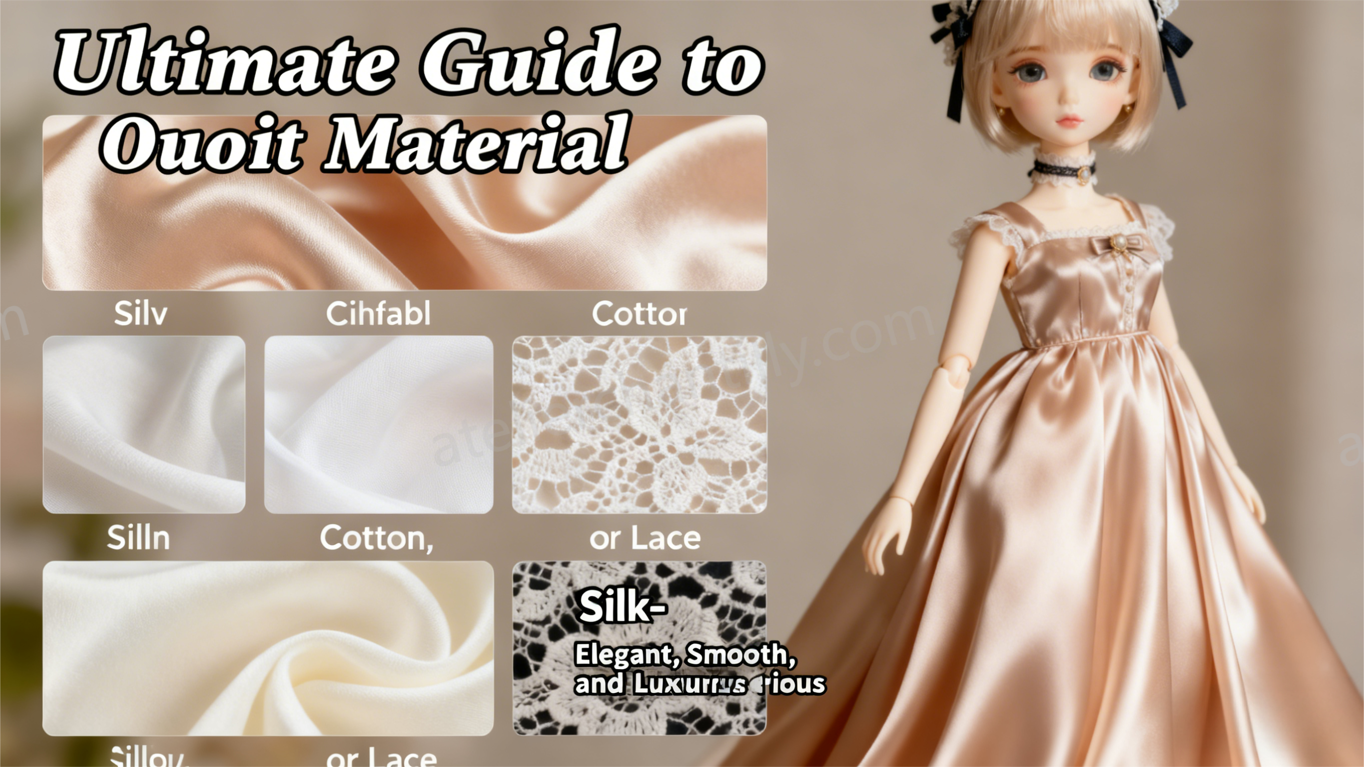 BJD fabric pros and cons - silk cotton lace best for custom doll fashion styles
