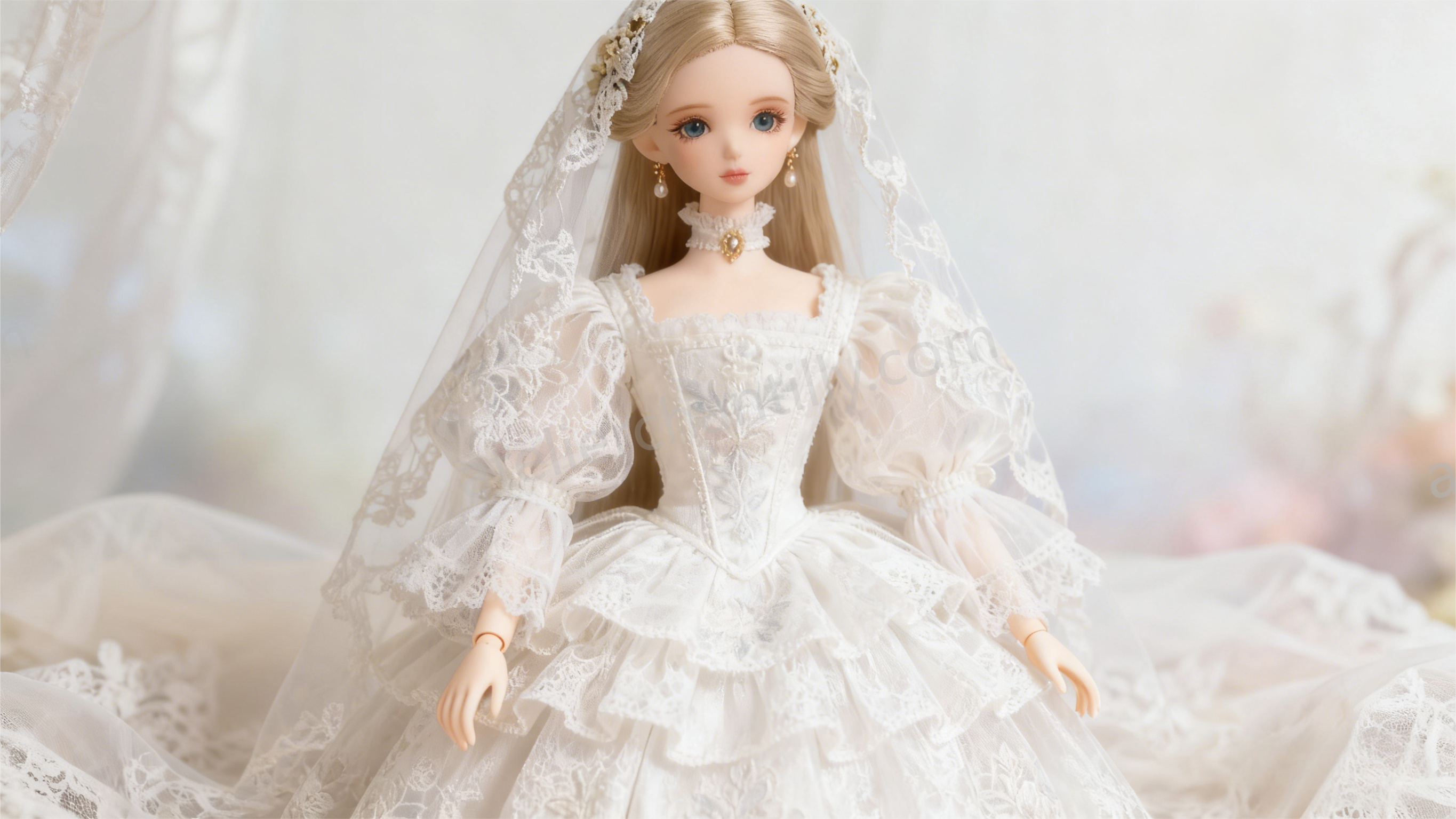 BJD Lace Couture 2025 trend - handmade sheer lace outfit for dolls | atelierchantilly.com