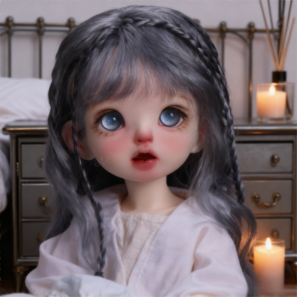 1/3 BJD Doll with Blue Glass Eyes in Bedroom Scene - atelierchantilly