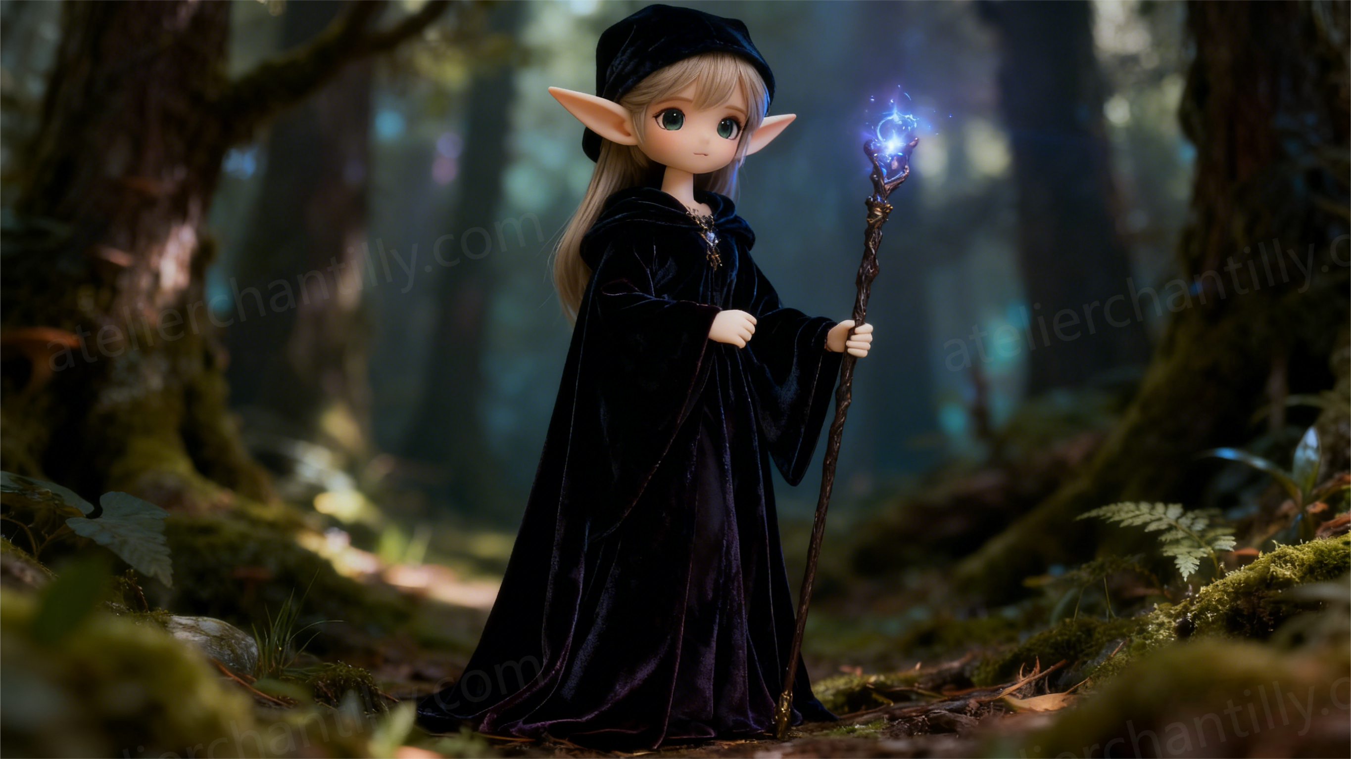 Elf Woodland BJD Outfit - earth tones linen & forest fairy style | atelierchantilly.com