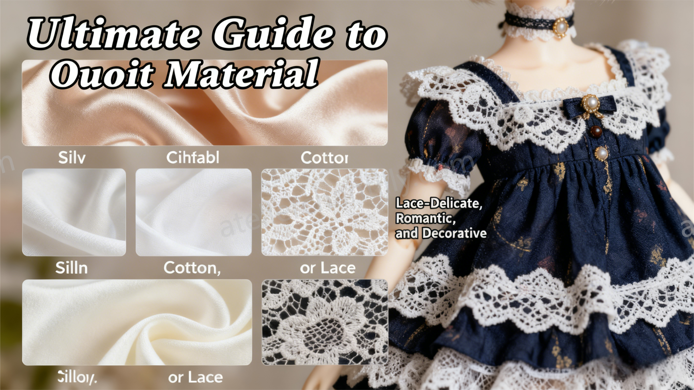 How to choose BJD outfit material - high-quality silk cotton lace handmade custom doll clothing