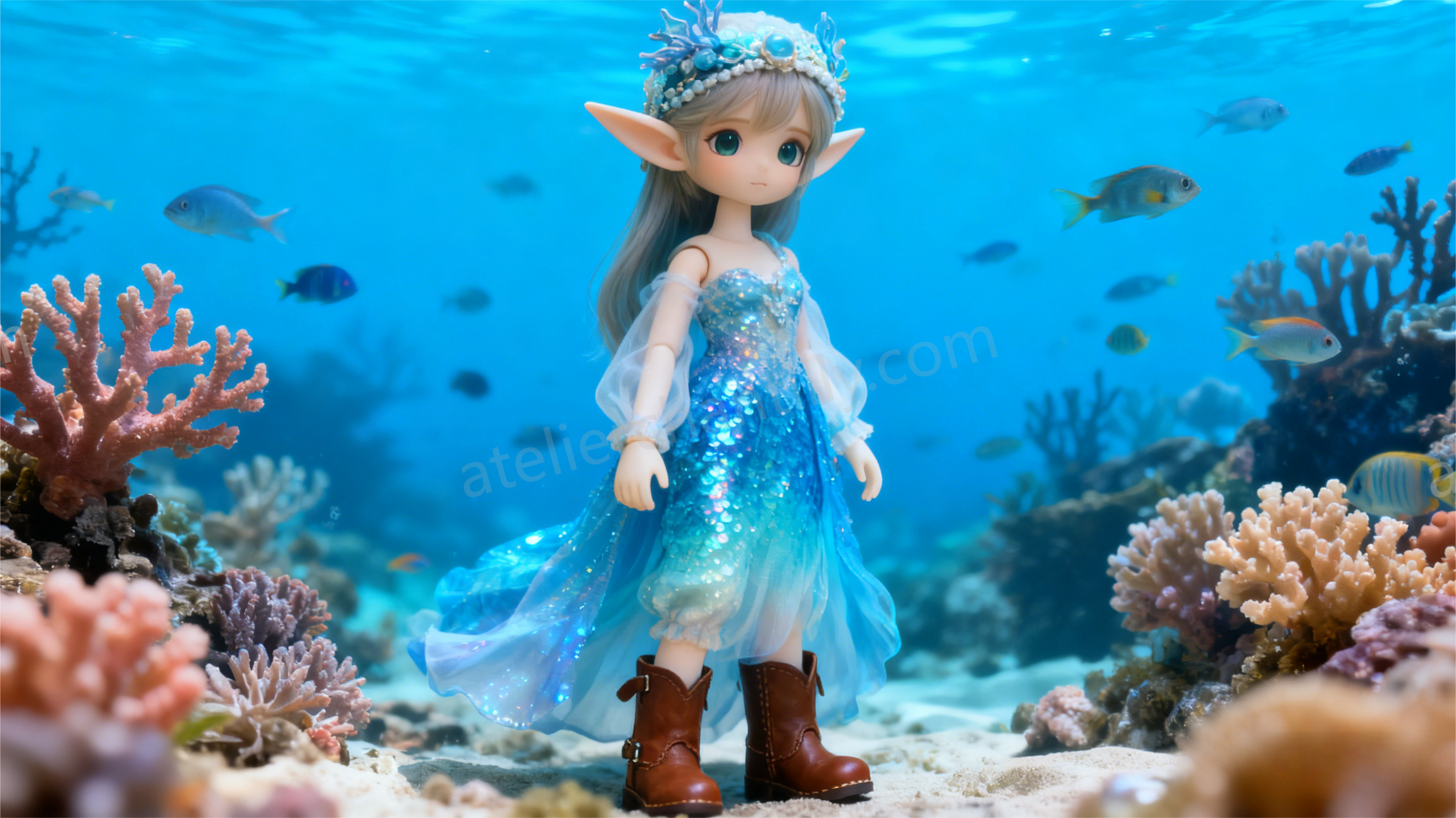 Magical Sorceress BJD Look - dark purple velvet robe + cape | atelierchantilly.com