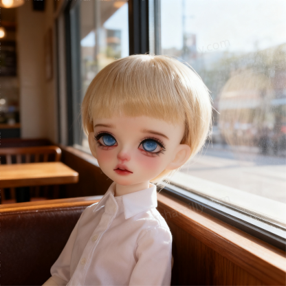 1/4 BJD Doll in Café with Blue Sparkle Glass Eyes - atelierchantilly