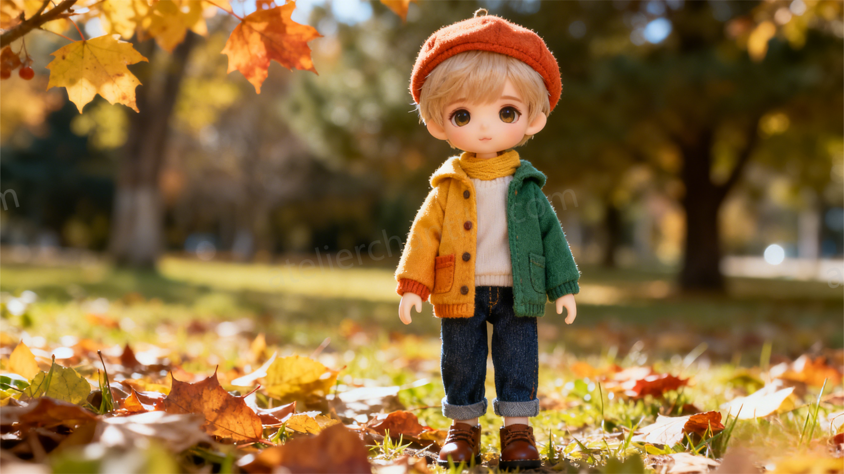 Full-body seasonal outfits photography for BJD doll