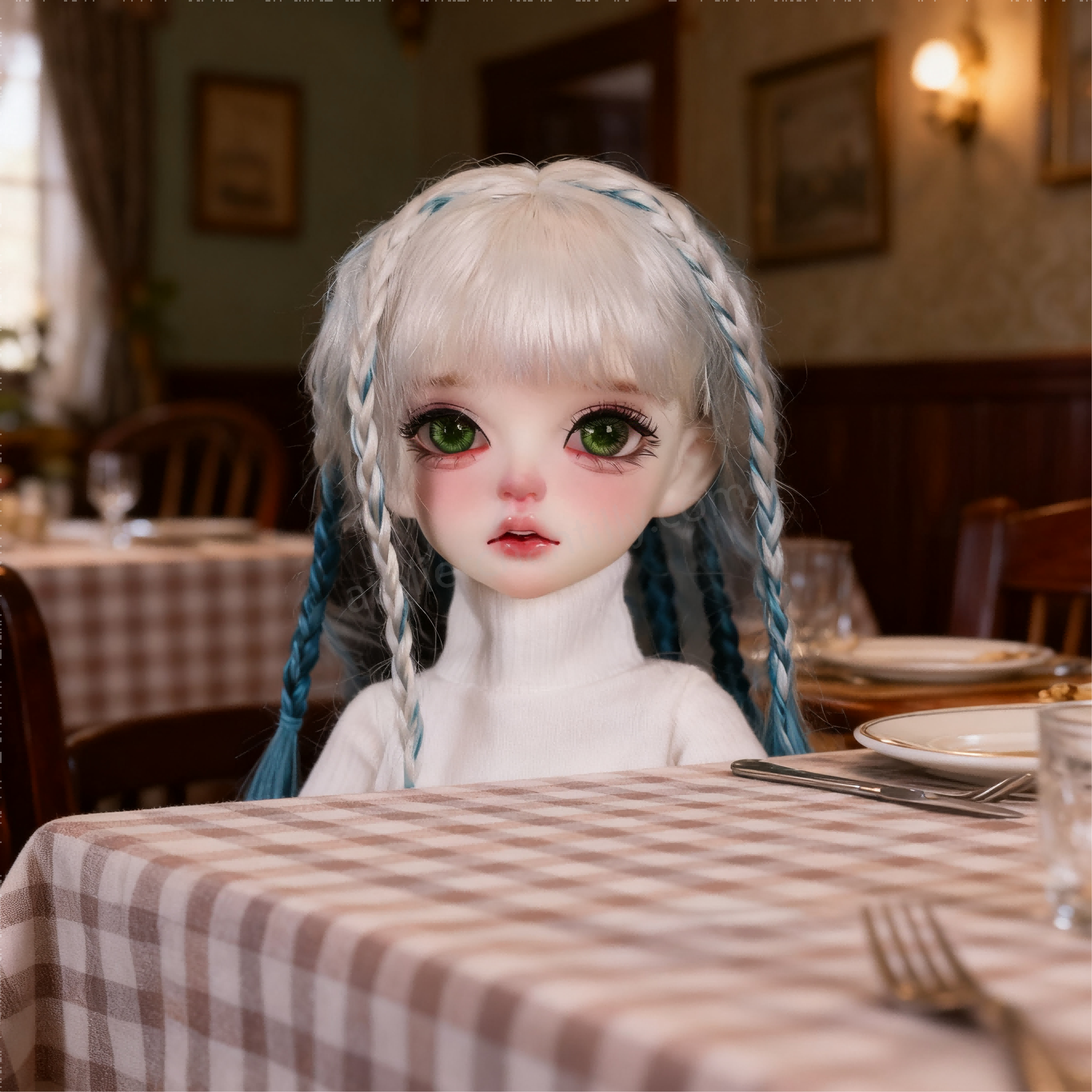 1/3 BJD Doll in Café with Green Sparkle Glass Eyes - atelierchantilly